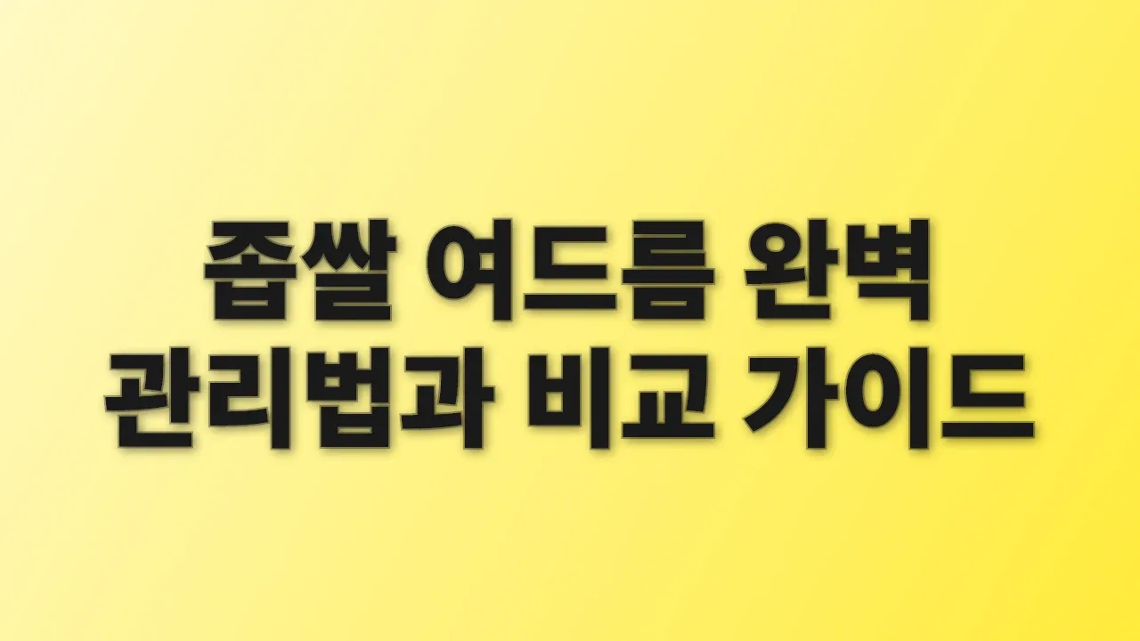 좁쌀 여드름 완벽 관리법과 비교 가이드
